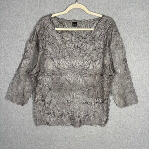 Y2K Origami Popcorn Crinkle Top XL 1X 2X 3X Textured Lagenlook Avant Garde Artsy